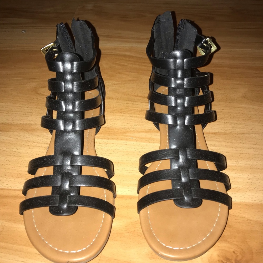 Black gladiator sandals
